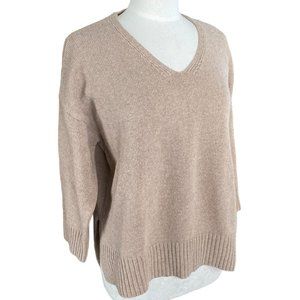 NWT 3.3 Field Trip Wool Blend Oatmeal Neutral Boxy Capsule Knit Sweater-M/L